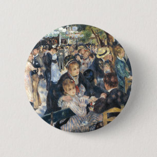Renoir Moulin Dance Galette Party Ronde Button 5,7 Cm