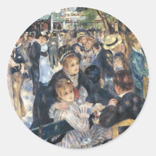 Renoir Moulin Dance Galette Party Ronde Sticker (Voorkant)