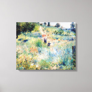 Renoir - Pad die door hoog gras leidt Canvas Afdruk
