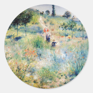 Renoir - Pad die door hoog gras leidt Ronde Sticker
