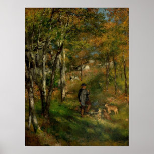 Renoir - Painter Jules en Honden in het bos Poster