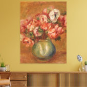  Renoir Pink Groen Geel Anemones Canvas Afdruk (Insitu (Woonkamer))