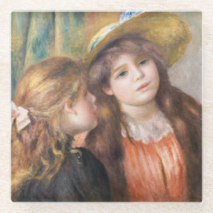 Renoir - Portret van twee kleine meisjes Glazen Onderzetter