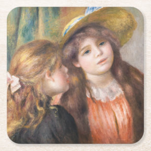 Renoir - Portret van twee kleine meisjes Kartonnen Onderzetters