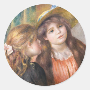 Renoir - Portret van twee kleine meisjes Ronde Sticker