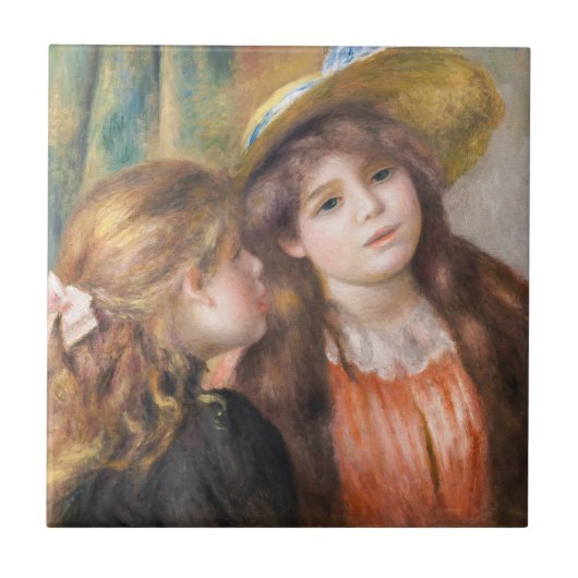 Renoir - Portret van twee kleine meisjes Tegeltje (Voorkant)