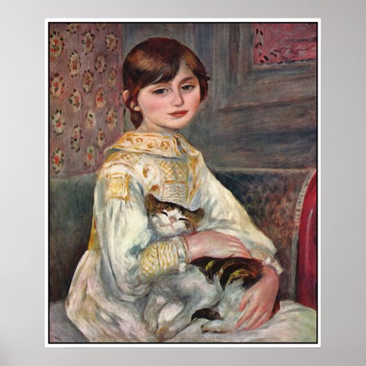 Renoir Poster Print: Mlle. Julie Manet met Cat (Voorkant)
