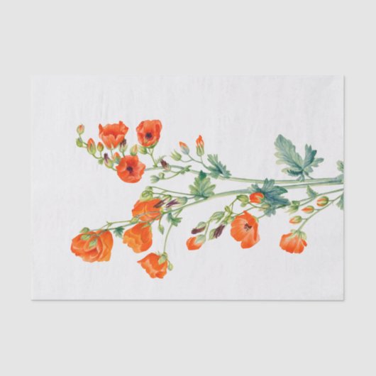 Renoir  Red Flowers Rozen ontkoppeling Tissuepapier (Voorkant)