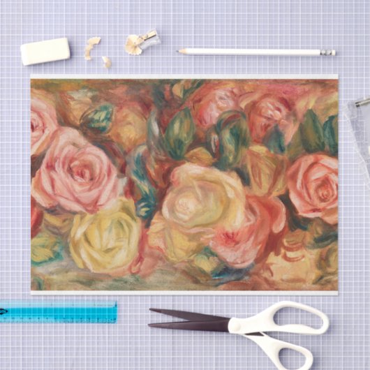 Renoir  Red Flowers Rozen ontkoppeling Tissuepapier (Craft)
