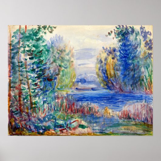 Renoir - Rivierlandschap 1890 Poster (Voorkant)