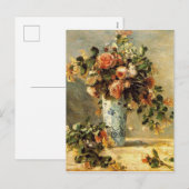 Renoir Roos en Jasmine in een Delft Vase Feestdagenkaart (Voorkant / Achterkant)