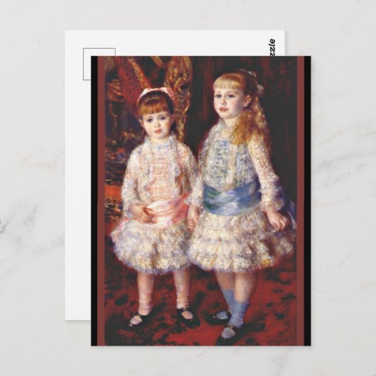 Renoir - Roze en blauw, beroemd schilderij, Briefkaart (Voorkant / Achterkant)