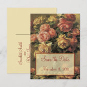 Renoir Rozen bruiloft Save the Date Briefkaart (Voorkant / Achterkant)