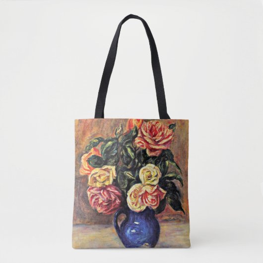 Renoir - Rozen in een blauwe vaas Tote Bag (Voorkant)