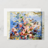 Renoir - Rozen in een venster, Briefkaart (Voorkant / Achterkant)
