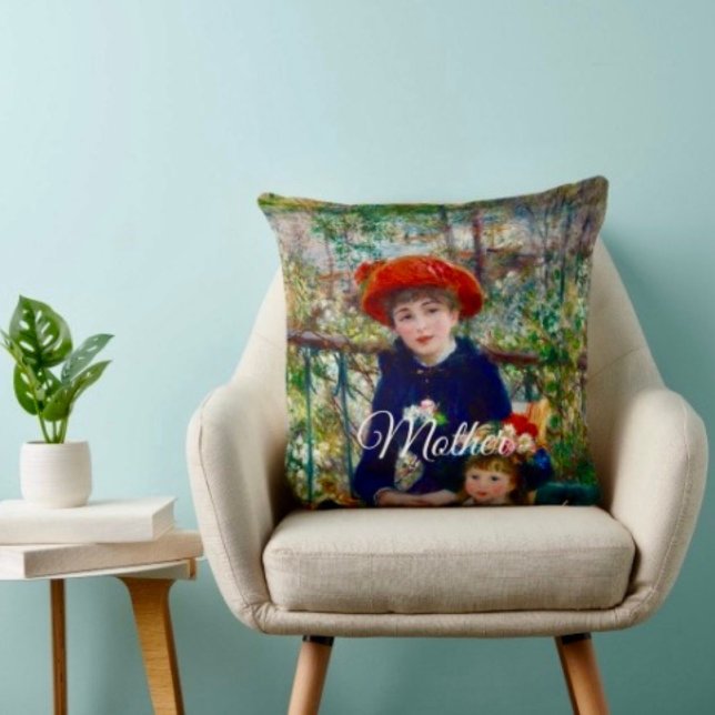 Renoir’s Mother and Child Throw Pillow   Kussen (Cozy throw pillow that reminds Mom she’s loved—perfect Mother’s Day home accent.)
