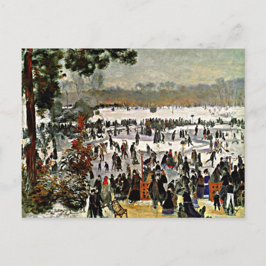 Renoir - Schaatsers in het Bois de Boulogne-1868 Briefkaart (Voorkant)