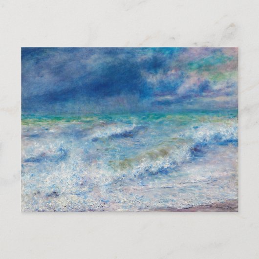 Renoir Seascape. Blauw nautisch impressionisme. Ze Briefkaart (Voorkant)