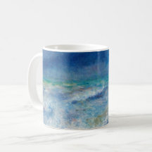 Renoir Seascape. Blauw nautisch impressionisme. Ze