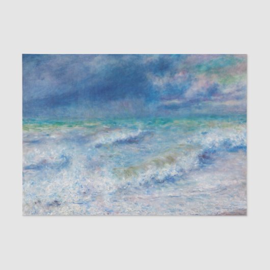 Renoir Seascape. Blauw nautisch impressionisme. Ze Tissuepapier (Voorkant)