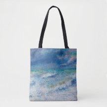 Renoir Seascape. Blauw nautisch impressionisme. Ze