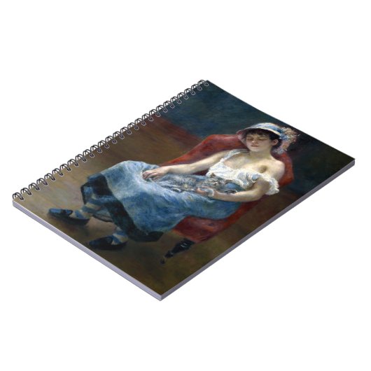 Renoir Slapen Meisje Kat Schilderen Notitieboek (Linkerzijde)