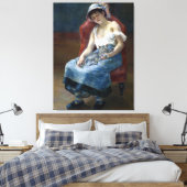 Renoir Slapen Meisje Met Kat Klassieke Kunst Canvas Afdruk (Insitu (Slaapkamer))