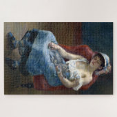 Renoir Slapen Meisje Met Kat Klassieke Kunst Legpuzzel (Horizontaal)