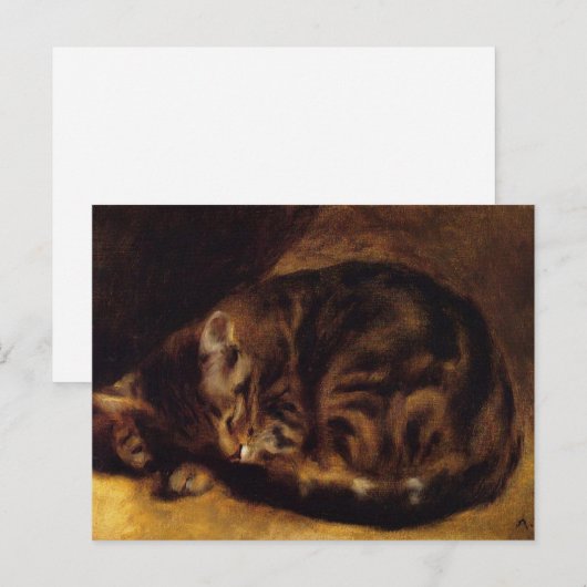 Renoir Sleeping Cat Briefkaart (Voorkant / Achterkant)
