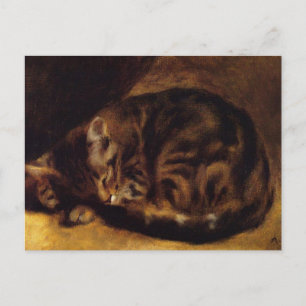 Renoir Sleeping Cat Briefkaart