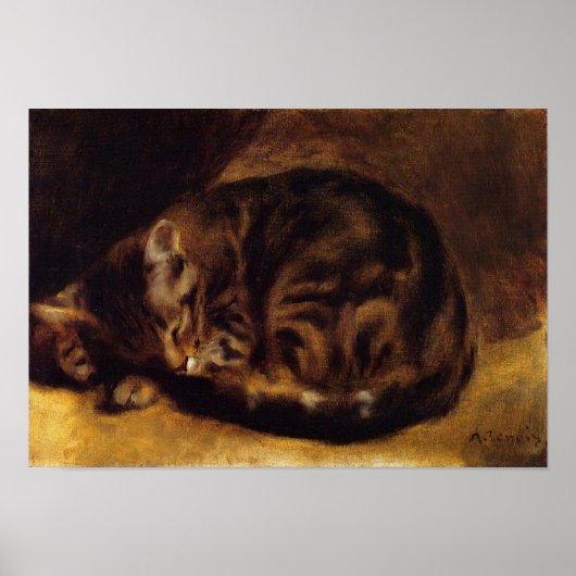 Renoir Sleeping Cat Poster (Voorkant)