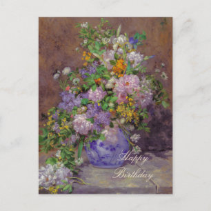 Renoir spring flower bouquet CC0863 Celebrations Uitnodiging Briefkaart