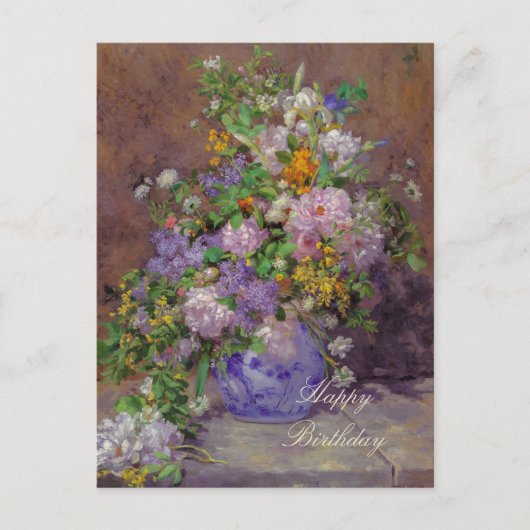 Renoir spring flower bouquet CC0863 Celebrations Uitnodiging Briefkaart (Voorkant)