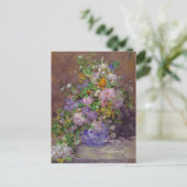 Renoir spring flower bouquet CC0863 Celebrations Uitnodiging Briefkaart (Staand voorkant)