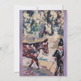 Renoir stijl paard kabinet schilderen feestdagenkaart