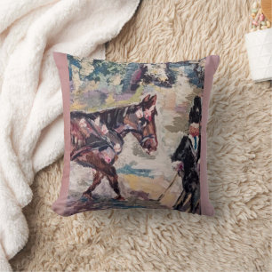 Renoir stijl paard kabinet schilderen kussen
