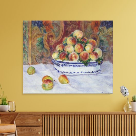 Renoir stille leven met perziken canvas afdruk (Insitu (Woonkamer))