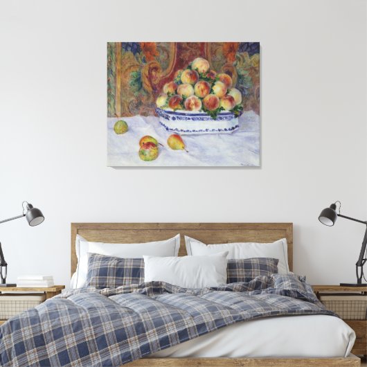 Renoir stille leven met perziken canvas afdruk (Insitu (Slaapkamer))