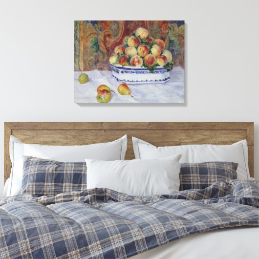 Renoir stille leven met perziken canvas afdruk (Insitu (Slaapkamer))