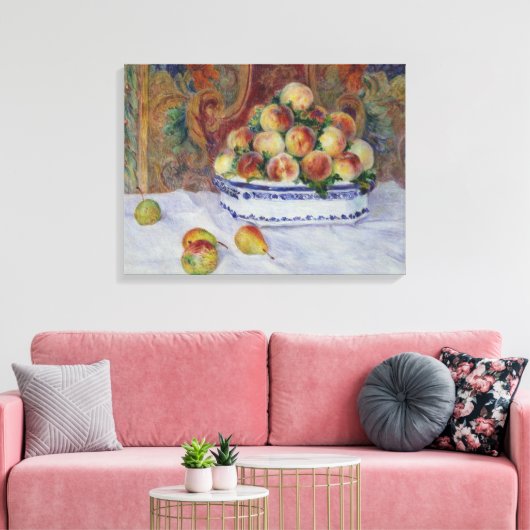 Renoir stille leven met perziken canvas afdruk (Insitu (Woonkamer))