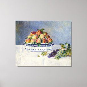 Renoir stille leven met perziken en druiven canvas afdruk