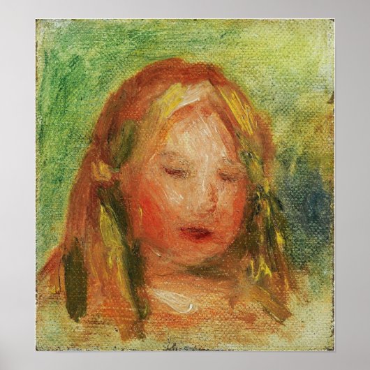 Renoir - Studie van het hoofd van een kind (Coco) Poster (Voorkant)