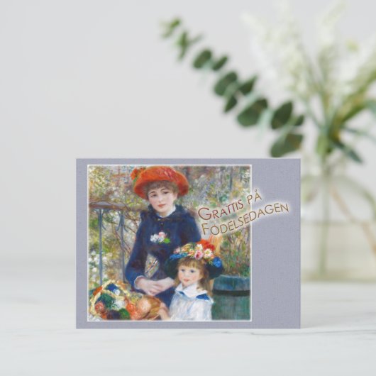 Renoir Två systrar CC0399 Födelsdagskort Briefkaart (Staand voorkant)