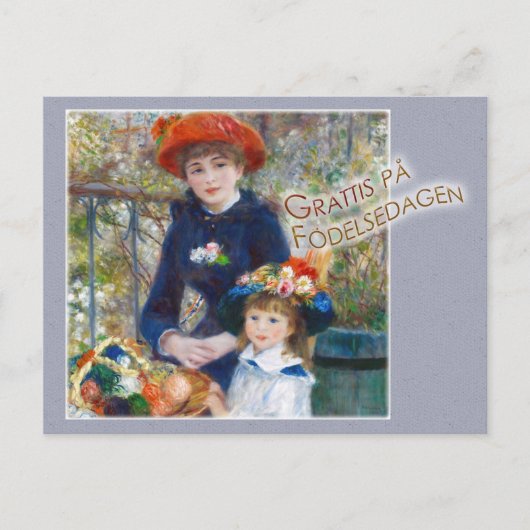 Renoir Två systrar CC0399 Födelsdagskort Briefkaart (Voorkant)