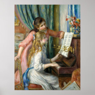 Renoir, twee jonge meisjes in de Piano Poster