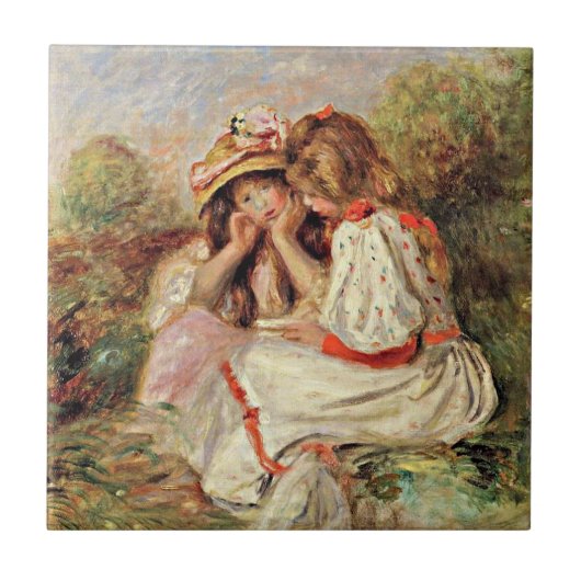 Renoir - Twee kleine meisjes Tegeltje (Voorkant)