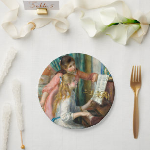 Renoir Twee Meisjes aan de Piano Print Muziek Fijn Papieren Bordje