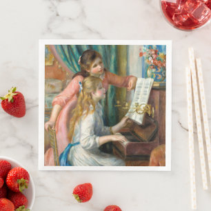 Renoir Twee Meisjes aan de Piano Print Muziek Fijn Servet