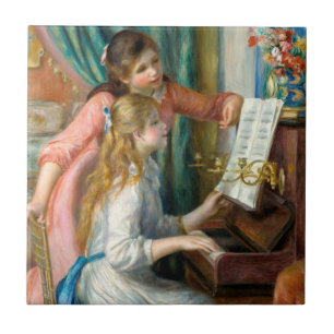 Renoir Twee Meisjes bij de Piano Print Muziek Fijn Tegeltje