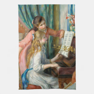 Renoir Twee Meisjes bij de Piano Print Muziek Fijn Theedoek